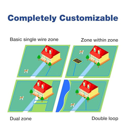 RUXAN Electric Dog Fence System, Wireless & In-Ground Pet Containment Kit with 1 Waterproof Collars, Underground Dog Fence for 1 Dogs, Basic Electric Fence for Dogs Outdoor Yard - color: BLK