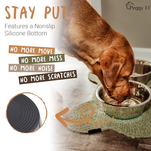PEGGY11 Deep Stainless Steel Anti-Slip Dog Bowls - 2-Pack, 6 Cups - size: 6 Cups