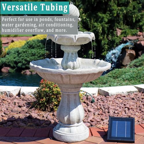 Black Vinyl Tubing 1/2” ID × 5/8” OD - 100 Feet PVC Flexible Plastic Tube Hybrid Hose, Transfer Water Air Oil for Pond Fountain Garden, Non-toxic and BPA free - size: ID 1/2 INCH, style: 100 Feet