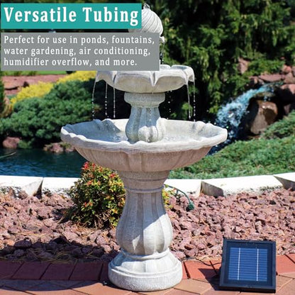 Black Vinyl Tubing 3/8” ID × 1/2” OD - 10 Feet PVC Flexible Plastic Tube Hybrid Hose, Transfer Water Air Oil for Pond Fountain Garden, Non-toxic and BPA free - size: ID 3/8 INCH, style: 10 Feet