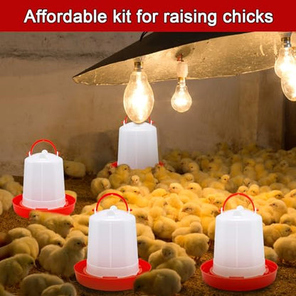 Funnymoom 12 Pack Chick Feeder and Waterer Set Chicken Feeder and Waterer Kit, 1.5l Chicken Feeding and Drinker Bulk for Baby Chicks Ducks Goose Pigeons Quail Coop Accessories(Watering) - style: Watering