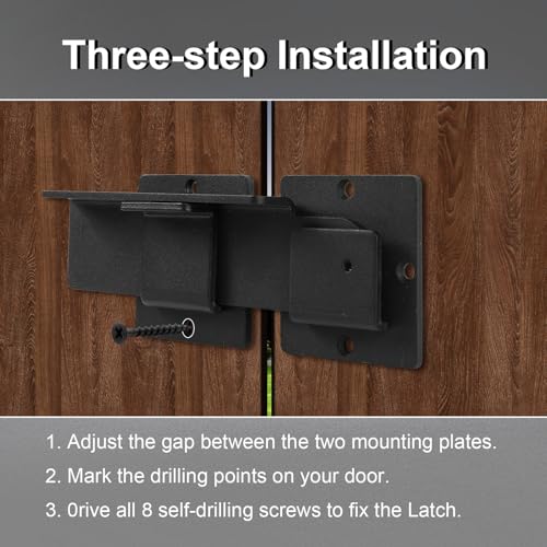 9" Flip Gate Latch Lock with Padlock Hole, 4mm Aluminum Anti-Rust Alloy Door Latch for Outdoor Wooden Fence, Sliding Swing Open Door,Wooden Fence, Barn Door, Shed,Yard,Screws (9 in - 1 Pack) - size: 9 in - 1 Pack
