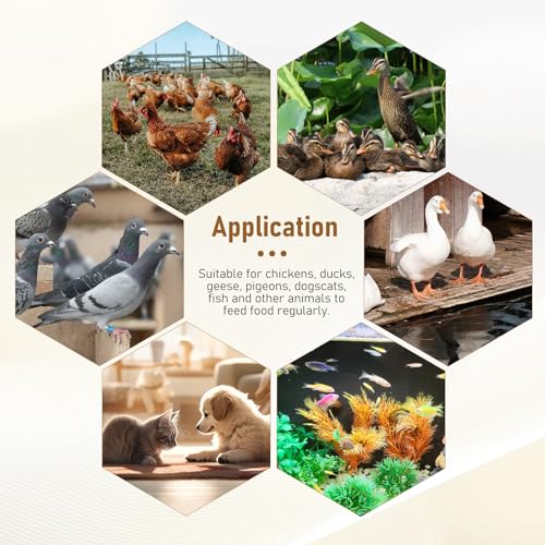 Automatic Chicken Feeder Timer and Duck Feeder, 16 Groups Timed Poultry Feeder Great for Chickens, Ducks, Geese, Pigeons, Fish, Dogs, Fish, Cats
