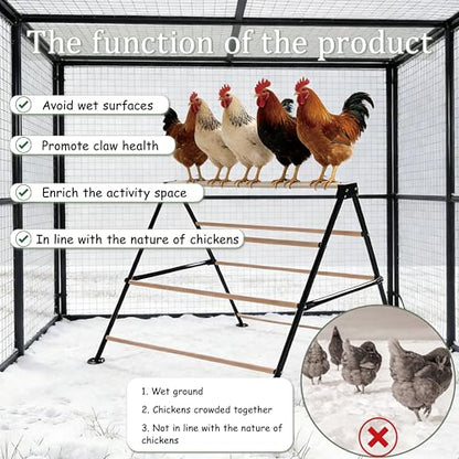 XCL Chicken Roosting Bars, Large Chicken Perch for Coop, A-Shaped Chicken Perch for Adult Chickens, Easy to Install Farm Chickens Roost Toys, Suitable for Backyard Poultry Perches, Accessories (L) - size: L