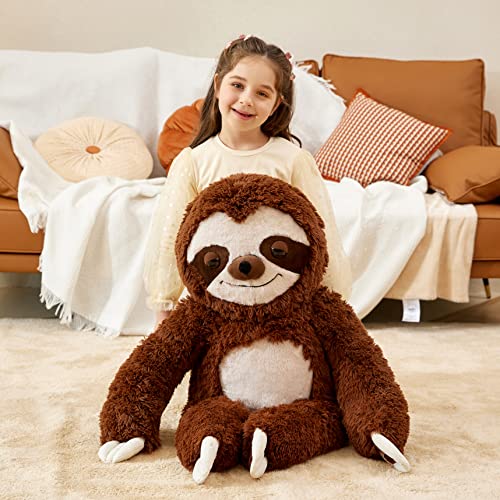 IKASA Giant Sloth Stuffed Animal Hanging Three Toed 30" Plush Toy,Large Big Jumbo Soft Toys,Huge Size Cute Fluffy Plushy Plushie,Gifts for Kids - style: Sloth