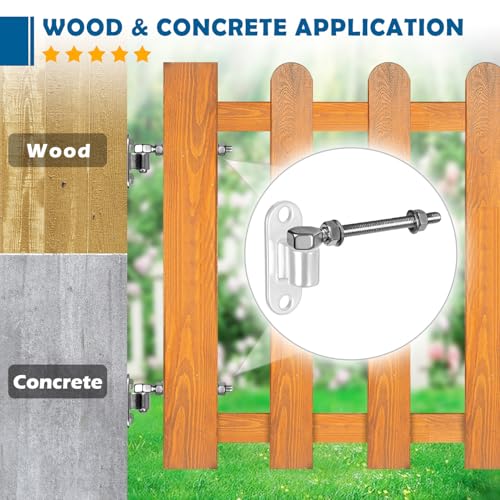 Gate Hinges Heavy Duty, 4 Pcs 8" SUS304 J Bolt Gate Hinges Fence Gate Hinge, HAGWARE Farm Gate Hinge 600lbs Capacity Outdoor Hinges with 5/8'', Wall Mount, Rust Proof, Long Lifetime - color: 8" 4pcs
