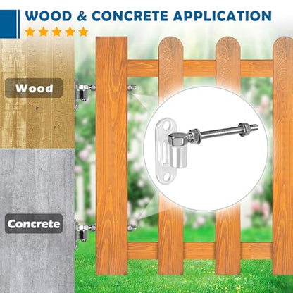 Gate Hinges Heavy Duty, 4 Pcs 8" SUS304 J Bolt Gate Hinges Fence Gate Hinge, HAGWARE Farm Gate Hinge 600lbs Capacity Outdoor Hinges with 5/8'', Wall Mount, Rust Proof, Long Lifetime - color: 8" 4pcs