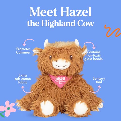 Lilly's Love Weighted Stuffed Animals for Adults & Kids — 5lb Highland Cow Plush for Anxiety, ADHD & Sensory | Machine Washable Weighted Stuffed Animal w/Removable Insert | Hazel The Highland Cow - color: Highland Cow