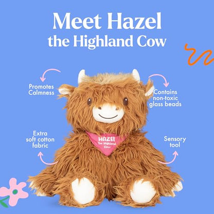Lilly's Love Weighted Stuffed Animals for Adults & Kids — 5lb Highland Cow Plush for Anxiety, ADHD & Sensory | Machine Washable Weighted Stuffed Animal w/Removable Insert | Hazel The Highland Cow - color: Highland Cow
