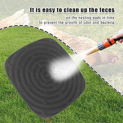 4pcs Chicken Nest Mat, Washable Poultry Nesting Box Pads PVC Water Proof Egg Collector Protector Liners for Laying Eggs Chicken Coop (Black) - color: Black
