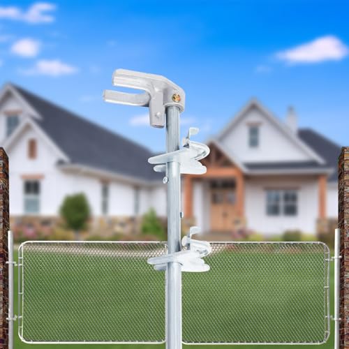 Podoy 36" Chain Link Drop Rod for Double Gate,Heavy Duty Pull Style Latch for 1-3/8" Chain Link Fence Frame,Rust-Resistant Galvanized Steel Chain Link Fence Gate Latch - size: 1-3/8" × 36" (1 PACK)
