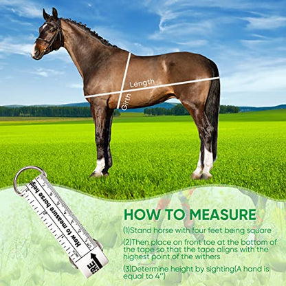 Konohan Horse Measuring Tape for Height and Weight Multifunctional Horse Weight Tape Portable PVC Weight Measure for Horses, 8.2 Feet Long - style: Horse