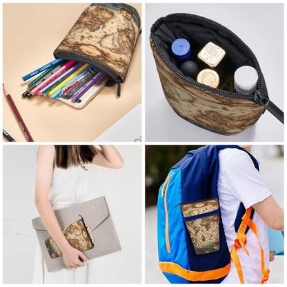 Retro Map Standing Pencil Case Cute Telescopic Stationary Pouch with Zipper Large Capacity Stand up Pen Bag Portable Makeup Holder for School Office Supplies - color: Map