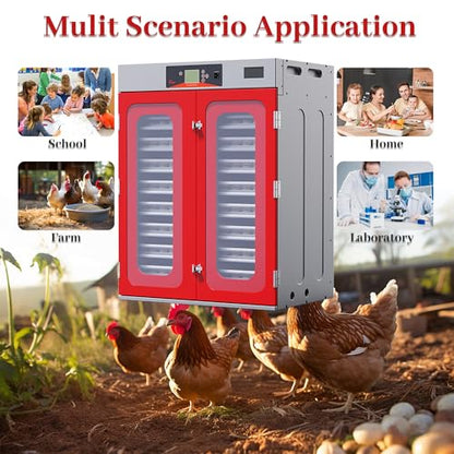 KEIKI 1000-Egg Commercial Cabinet Incubator, Egg Poultry Incubator with Auto Temperature, Humidity, and Egg Turning Control for Chicken, Duck, Goose & Quail Eggs