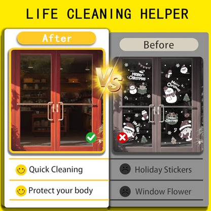 Floor Scraper Tool, Floor Scraper Long Handle Heavy-duty 16-47" Comes with 10 Metal Blades Suitable for Cleaning Floors Windows and Wall Labels Soft Sponge Handle
