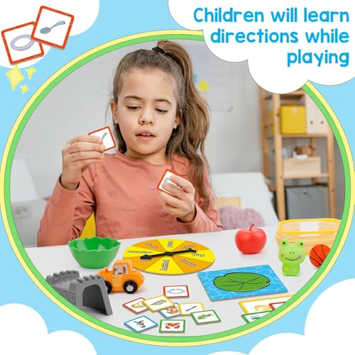 Broytain Positional Word Learning Set, Toddler Board Games, Manipulatives Match Games, Educational Games for Kids Ages 4+, STEM Learning Activities, Fine Motor Skills, Speech Therapy Toys - color: Yellow