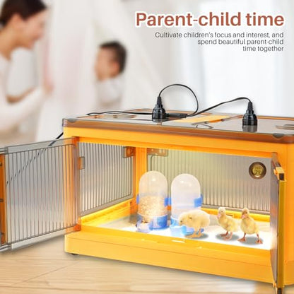 Chicken Brooder Box for Chicks, Brooder Heater Warms up to 20 Chicks with Feeder and Waterer, Poultry Breeding Box Suitable for Chick Duckling Parrot Lizard (Large)
