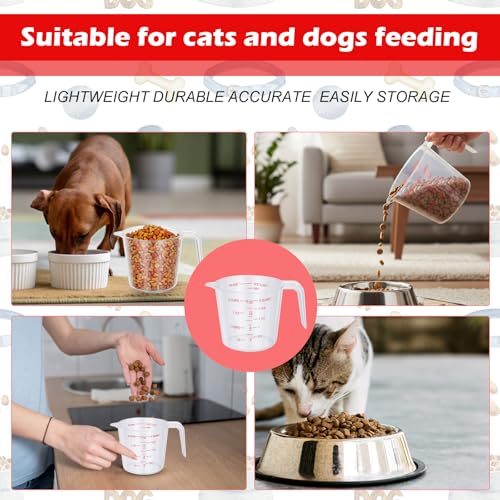 2 Pcs 2 Cup Dog Food Scoop Plastic Measuring Cups with Handle,Pet Food Measuring Scoops with Precise Markings for Dog, Cat or Bird Food (2 CUP) - size: 2 CUP
