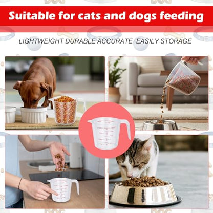 2 Pcs 2 Cup Dog Food Scoop Plastic Measuring Cups with Handle,Pet Food Measuring Scoops with Precise Markings for Dog, Cat or Bird Food (2 CUP) - size: 2 CUP