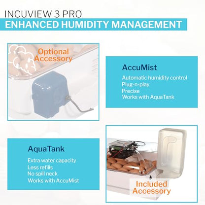 IncuView 3 Pro All-in-One Automatic Egg Hatching Incubator with AquaTank - style: IncuView + AquaTank (Extra Capacity)