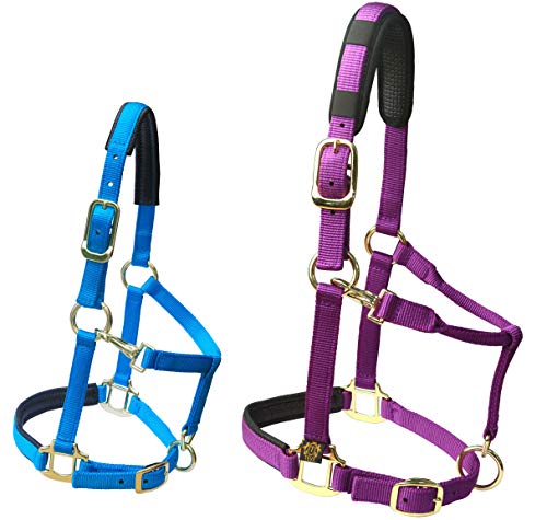 T TEKE Adjustable Horse Halters by Heavy Duty Soft Nylon, Padded with Anti-rubbing Waffle Neoprene on Both Crown & Nose - color: Green, size: X Full (XL)