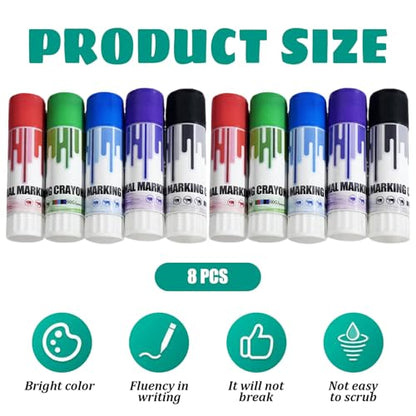 8PCS Markers, Livestock Crayon Markers 4 Colors High Visibility Marker Animal Identification Livestock Prod for Pig, Cow, Goat