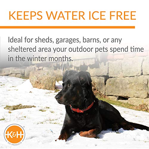 K&H Pet Products Thermal-Bowl Outdoor Heated Cat & Dog Water Bowl Blue 96 Ounces