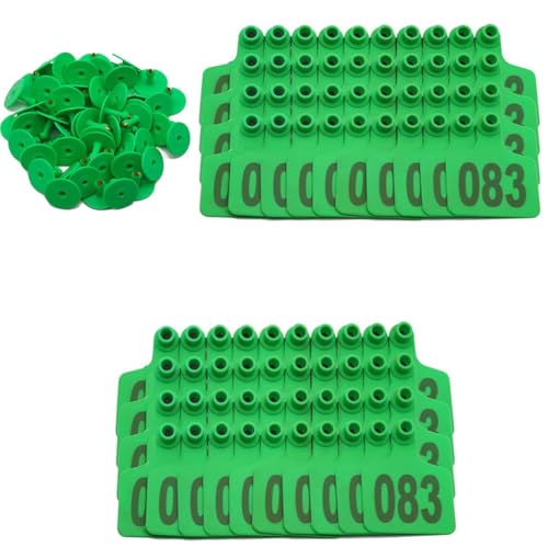 Livestock Ear Tagss Numbered Cattle Ear Tags with Numbers 001-1000 for Cows Sheep Goats Pigs Identification Durable Farm Ranch Animal Tracking Weatherproof Green 001-100 - color: Green, size: 001-100