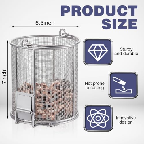 1 Pcs 1/32″ Mesh 2 Gallon Dip and Drain Stainless Steel Part Cleaning Strainer Basket for Buckets Swing Handle for Mechanics Auto Parts Washing Garage Shop Home Workshop, Bucket Not Included - size: 2 Gallon,1/32″