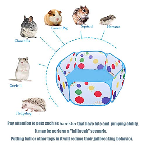 Tfwadmx Portable Small Animal Playpen, Hexagonal, Darkblue, Breathable, Pop-up, 39.4 x 39.4 x 15 Inches, Suitable for Hamster, Gerbil, Chinchilla, Hedgehog, Guinea Pig - color: Darkblue