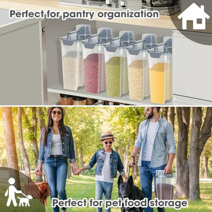 TBMAXS Rice Storage Container 10 Lbs, Airtight Food Dispenser with Large Spout and Cup for Pet Dog Cat Food Storage 7 Lbs - color: Grey-10L