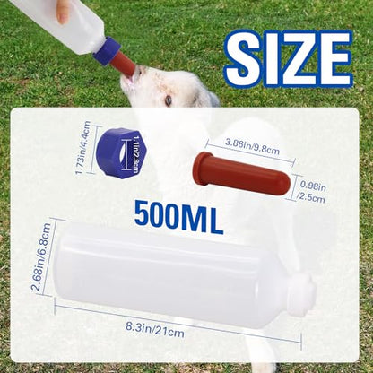2PCS Calf Feeder Milk Bottle Livestock Drinking Bottles Calves Nursing Milk Feeding Bottle for Farm Livestock Supplie (500ml) - size: 500ml