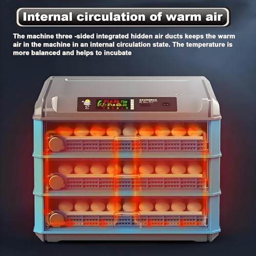 Egg Incubator with Automatic Turning and Humidity Control, Digital Display for Hatching Chicken, Duck, and Quail Eggs - Adjustable 300 Egg Capacity - size: 24