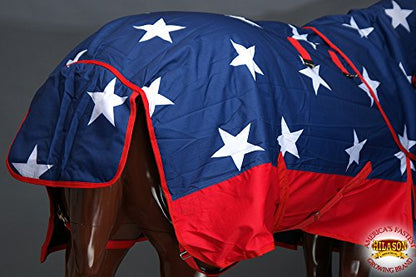 American Flag 72 in HILASON 1200D Winter Waterproof Poly Horse Turnout Blanket Belly Wrap - color: American Flag, size: 72 In