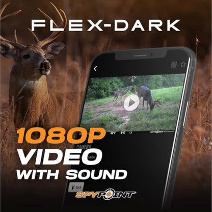 SPYPOINT Flex-Dark Twin Pack Cellular Trail Camera, 40MP Photos, 1080p Video + Sound, No-Glow Game Camera, Hunting Night Vision, Motion Activated,100ft Detection, No WiFi Needed Trail Cam - color: Camera only, size: Pack of 2