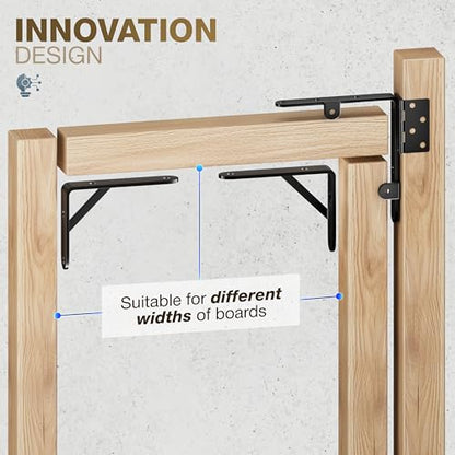 Anti Sag Gate Kit - Gate Corner Bracket-90 Degree Bracket with Gate Hinges Heavy Duty for Wooden Fences - No Sag Gate Corner Brace Bracket for Doors, Driveway (2 Set Gate Kit and 2 Latch) - style: 2 Sets of Anti-Sag Gate Kits and 2 Gate Latch