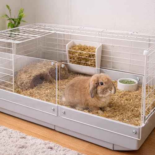 24 Pcs Pet Cage Guards, 10 X 8.2 in Transparent Splash Guard, Zip Ties Included, Guinea Pig & Rabbit Accessories