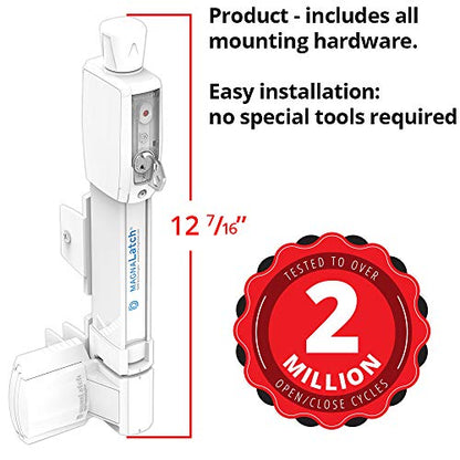 D&D Technologies ML3VPKAWT MagnaLatch Vertical Pull 12-inch Gate Latch, Magnetic Lock System, Professional-Grade Child & Pet Safety Latch, Rekeyable Security Lock System, Square Gate Frame and Post