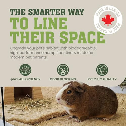 Fiber Cage Liner - 7 Pack - Super Absorbent, Odor Blocking, All Natural, Dust-Free, Hypoallergenic, Biodegradable Liner for Rabbits, Guinea Pigs, Hamsters, & Other Small Animals