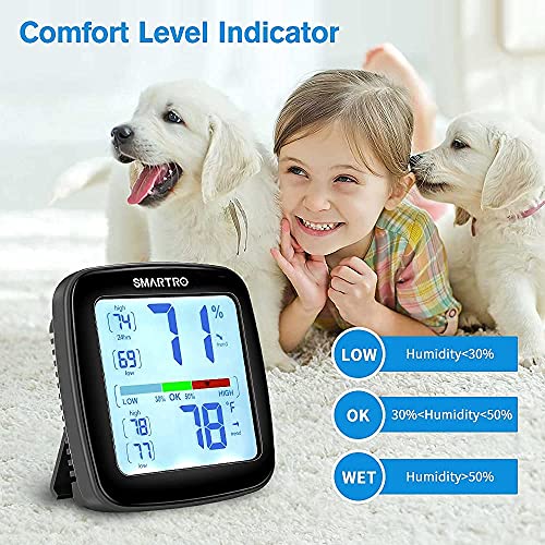 SMARTRO SC92 Professional Indoor Outdoor Thermometer Wireless and SC42 Professional Digital Hygrometer Indoor Thermometer Room Humidity Gauge Temperature and Humidity Meter & Pro Accuracy Calibration