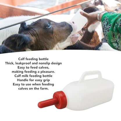 Calf Bottle with Nipple, 2L Calf Milk Feeder Nursing Feeding Bottle with Handle for Farm Pasture (Upright Milk Pot)