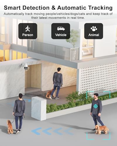 4K PTZ Security Camera Outdoor with 50X Optical Zoom, High-Speed 360° Pan & 90° Tilt, 8MP WiFi Camera with 1200FT IR Night Vision, Auto Tracking, Person/Vehicle/Pet Detection, RTSP