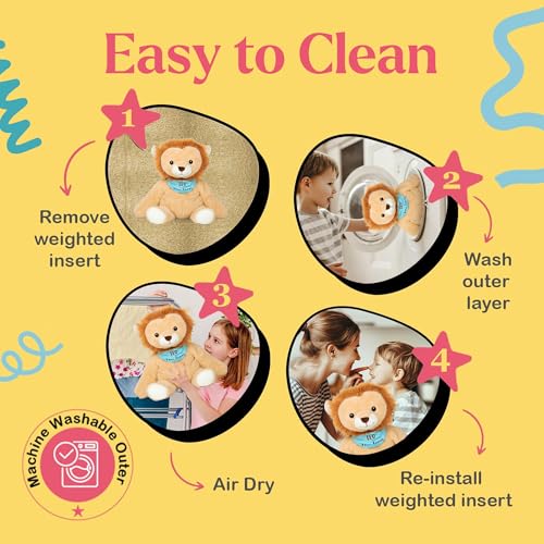 Lilly's Love Weighted Stuffed Animals for Adults & Kids — 5lb Calming Lion Plush for Anxiety, ADHD & Sensory | Machine Washable Weighted Stuffed Animal w/Removable Insert | Leo The Lion - color: Lion