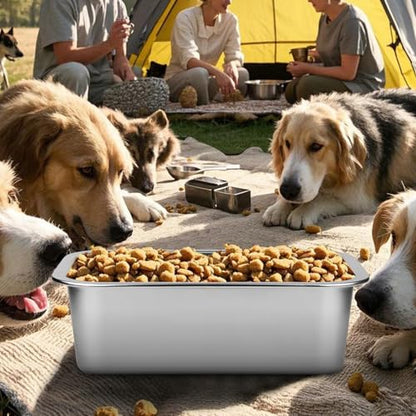 Ohtomber Stainless Steel Dog Bowl - 2.65 Gallons Metal Large Pet Dog Water & Food Bowl, Outdoor Feeder Water Trough Dish Plate for Cat, Big, Extra Large Breed - size: 2.65 gallons