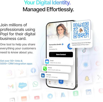 Authentic Patented Popl Bracelet™ (Avoid Fake Knockoffs) - Smart NFC Networking Card - Simply Tap to Exchange Contact Info, Capture Leads, & Manage Contacts (White) - color: White Rope Style