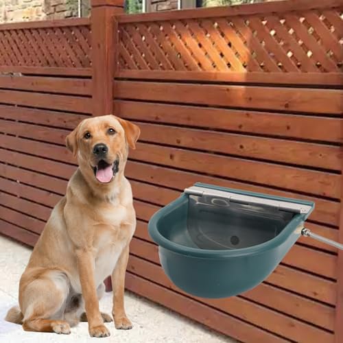 Automatic Livestock Waterer Dog Watering Bowl Animals Water Dispenser with Extended Water Hose 79 in, Quick Connector Adapter and 2pcs Expansion Screws, with Drainage Hole for Horse Cattle Goat Dog
