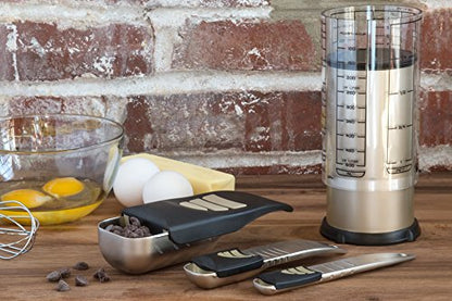 KitchenArt Baker’s Pro Adjust-A-Measure Set, 4-Piece, Satin | Adjustable Teaspoon, Tablespoon, 1/2 Cup Scoop & 2 Cup | All The Essentials For Baking & Cooking | Kitchen Gadgets & Gifts - size: 4-Piece Set
