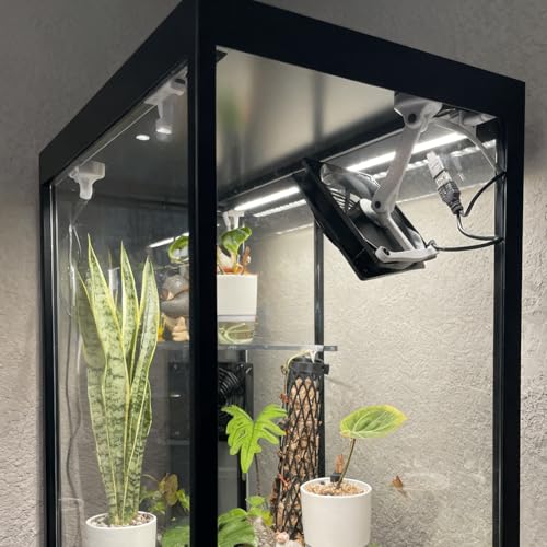 Adjustable Fan Grill Mount Bracket, Compatible with Popular Greenhouse Cabinets Like Milsbo and AC Infinity Fans, Secure Clip for Enhanced Ventilation (120mm Fan Mount- White)