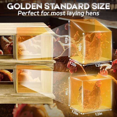8 Holes Wood Nesting Boxes for Chickens, Gold Standard Two-Tier Chickens Nesting Box for Laying Eggs, Farmhouse Series Laying Boxes for Hens, Ducks and Birds - color: Wooden 8-Hole