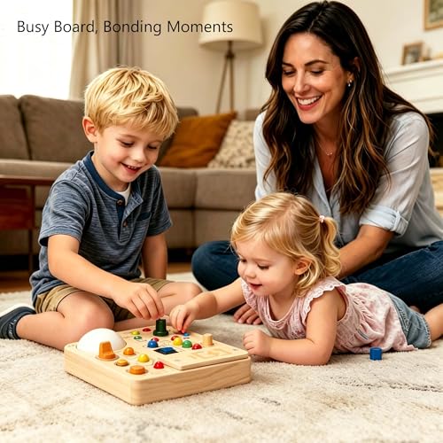 Montessori Busy Board, Slap-Activated LED Toy for 1-4 Toddlers | Sensory Switch Board, Fine Motor Skills Educational Learning Toy, Travel Friendly, Birthday & Holiday Gift for Boys Girls